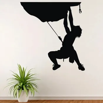 Samolepící dekorace Horolezec na převisu - vinylová samolepka na zeď 70x66cm