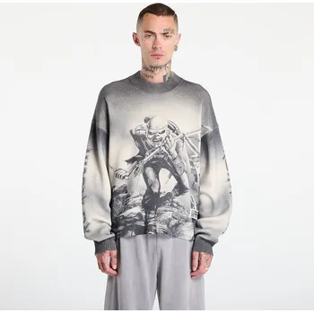 Pánský svetr Svetr REPRESENT x Iron Maiden Trooper Knit Sunfade Grey S