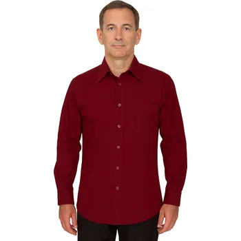 Pánské oblečení Pánská košile s dlouhým rukávem - vínová vz.č.12, ❗Objednávejte raději o číslo větší❗ Velikost: M