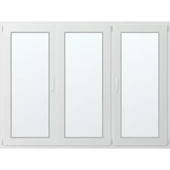 Okno Trojkřídlé plastové okno se štulpem, vpravo otevíravo sklopné 200x140