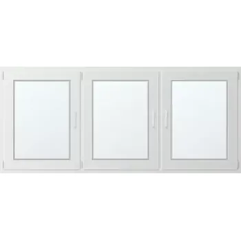 Okno Trojkřídlé plastové okno se sloupkem, vlevo otevíravo sklopné 220x90