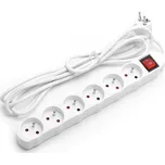 Aigostar - Prodlužovací kabel s vypínačem 6Z 5m bílá