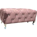 Casarredo Taburet BESTI VELVET starorůžová/stříbrná