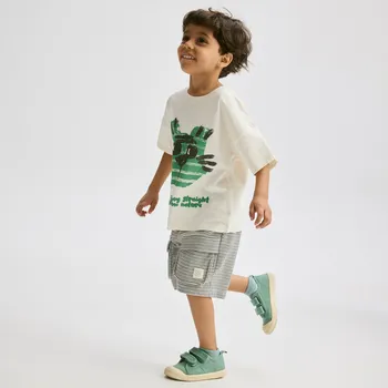 Reserved - Bavlněné cargo kraťasy - krémová - 5197S-01X - 5197S-01X-86