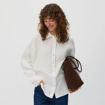 Dámská košile Reserved - Oversize košile z bavlněného mušelínu - bílá - 161BV-00X - 161BV-00X-S-4