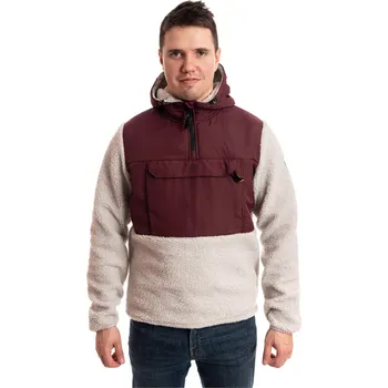 2117 of Sweden KAPELA pánský fleecový anorak s kapucí, wine red XXL