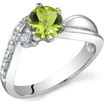 Prsten Stříbrný prsten s olivínem a zirkony Dea