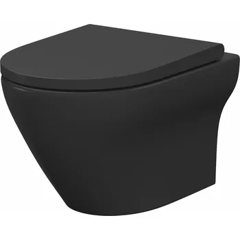 CERSANIT 3D WC mísa Cersanit Larga závěsná antracit oválná Clean On sedátko duroplast soft close easy off set B574, S701-610 S701-610