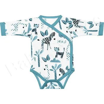 Kojenecký body Baby Service Zavinovací body Safari mentolové Česká výroba Babyservice Vel. 56