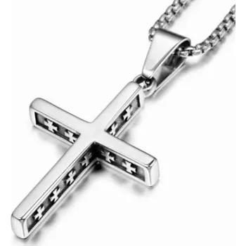 Přívěsek Přívěskynakrk.cz Pánský náhrdelník s křížkem 60/70 70 cm