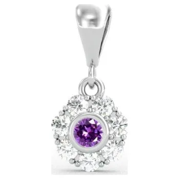 Přívěsek Couple, Dívčí přívěsek Pomněnka, bílé zlato se zirkony, 585-66-2-0307.1B00.0.00.105.23