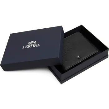 Peněženka FESTINA pánská kožená peněženka Button černá FLW326A