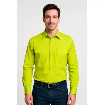Pánská košile Pánská košile s dlouhým rukávem zelená, ❗Objednávejte raději o číslo větší❗ Velikost: M