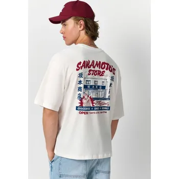 Pánské tričko Tričko s potiskem Sakamoto - XXL - House - krémový - 129EO-01X