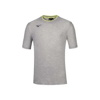 Pánské tričko Mizuno Tee Heather Grey/Yellow Fluo Tričko M, šedá / žlutá