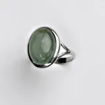 Zlatý prsten, bílé i žluté zlato, přírodní kámen akvamarin C - T 1454 m (akvamarin 14x10 mm)