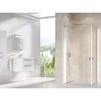 Ravak Chrome CRV1+CRV1 sprchový kout čtvercový 80x80 cm Profil: Bílá, Sklo: Hladké čiré