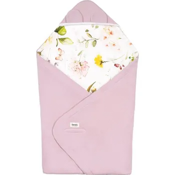 Zavinovačka Lionelo - Zavinovačka do autosedačky TRAVEL SWADDLE 90x90 cm Pink Flower