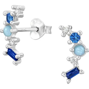 Náušnice Stříbrné náušnice se Zirkony a Opálem Ag 925/1000