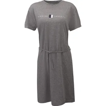 Dámské šaty MARINE - Tričkové šaty s páskem, Šedý melír XS