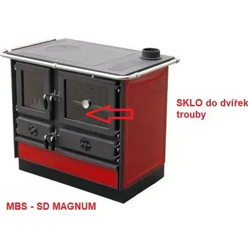 Příslušenství pro troubu MBS - sklo dvířek trouby I00084 283x373mm, SD MAGNUM / THERMO MAGNUM / THERMO VULKAN PLUS _ 109658