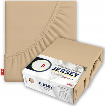 Prostěradlo Prostěradlo JERSEY 140x200 s Gumou Hrubá Bavlna PREMIUM Boční strana 30 cm Béžové