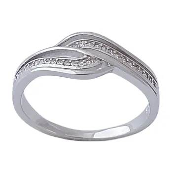 Prsten Stříbrný prsten se zirkony kroucený ve velikostech 59, 64, 62, 67 59