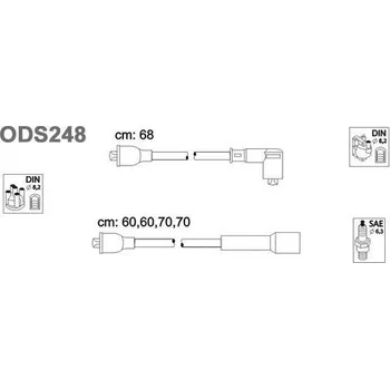 Zapalovací kabel Sada kabelů pro zapalování, ODS248