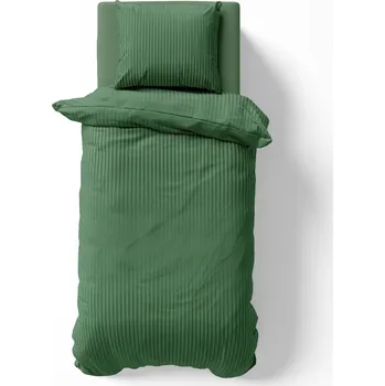 Povlečení POVLEČENÍ 160x200 100% BAVLNA DAMAŠEK PRUHY 1CM + 2 POVLAKY NA POLŠTÁŘE ŠEDÉ