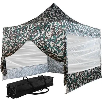 Zahradní stan Zahradní párty stan nůžkový 3x3 m maskáčový urban, 4 stěny, 2x velké okno