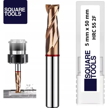 Vrták Čelní fréza Square Tools průměr 5 mm, délka 50 mm, VHM (karbid)