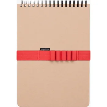 Zápisník Poznámkový blok Spiral A5 hnědý - kroužkový zápisník, na psaní a kreslení Gumička: červená, Lineatura: tečky (rozteč 7,5 mm) EB0624