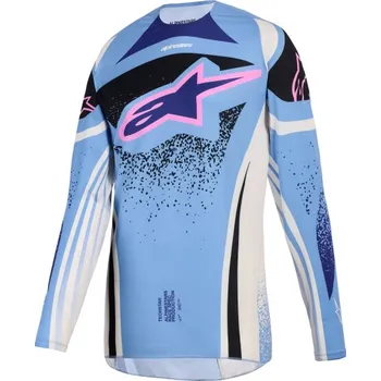 Moto dres Dres STELLA TECHSTAR NOMUR, ALPINESTARS, dámské (světle modrá/bílá offwite/černá/růžová) 2026 (Velikost: L)