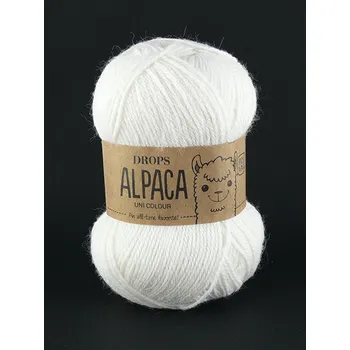 Příze Příze DROPS Alpaca uni colour 1101 - bílá