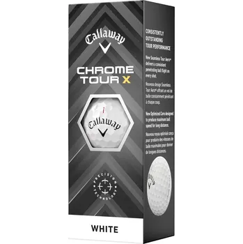 Golfový míček Callaway Chrome Tour X 24 golfové míče - bílé 3 ks