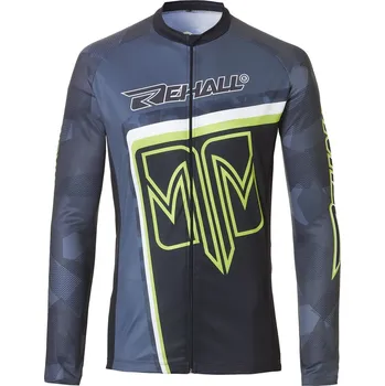 cyklistický dres Rehall Robert-R pánské cyklo tričko s dlouhým rukávem, Steel Square Camo L