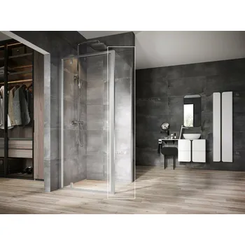 RAVAK Pevná stěna Ravak Nexty NPSS 80, satin/transparent, 90O40U00Z1 90O40U00Z1