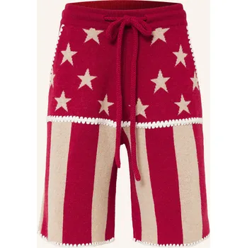 Pánské kraťasy Palm Angels Pánské Úpletové Šortky, tmavě červená / režná, 54