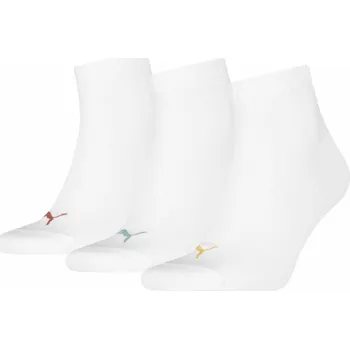 Pánské ponožky Kotníkové bavlněné ponožky Puma UNISEX QUARTER PLAIN (3 PAIRS) bílé 938589-22 - 43-46 | UK 11,5 | US 12,5