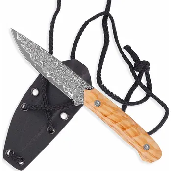 lovecký nůž nůž Dellinger Olive Camp Damascus