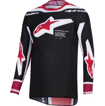 Moto dres Dres SUPERTECH PRO AFD VISTA, ALPINESTARS (černá/červená/bílá) 2026 (Velikost: S)