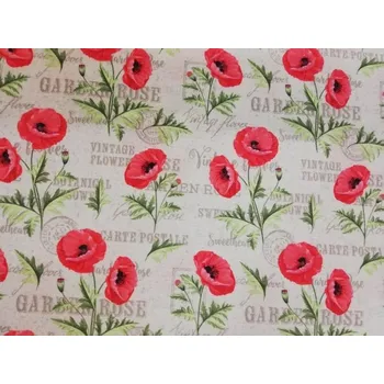 Dekorační látka LONETA šíře 150cm - vlčí máky (50cm)