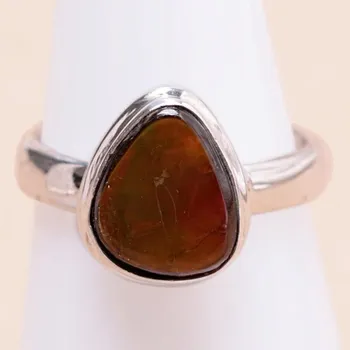 Přívěsek Amolit prsten stříbro Ag 925 KO287 52 mm (US 6), 3,8 g