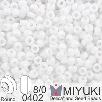 Korálek Korálky Miyuki Round 8/0. Barva 0402 White. Balení 5g