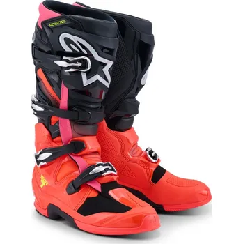 Moto obuv Boty TECH 7, ALPINESTARS (černá/červená fluo/růžová fluo) 2026 (Velikost: 38)