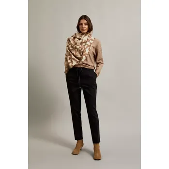 Dámské kalhoty se zavazováním MOODO - černé Moodo černá | hnědá | kaki | krémová | vícebarevná 3387443