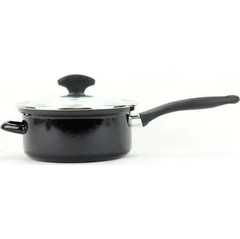 Hrnec BELIS Smaltovaný rendlík s držadlem a skleněnou poklicí ø 16 cm - 1.4 l - STANDARD PLUS