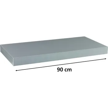 police Moderní nástěnná police 90 cm, stříbrná