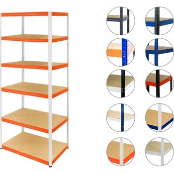 Dílenský regál Kovový regál skladový garážový HELIOS HWO 196x075x35 6x350kg