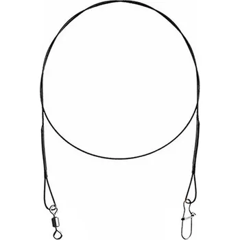 DELPHIN - Titanové lanko 1X7 BOMB! S obratlíkem a karabinkou 30 cm 9 kg 2 ks